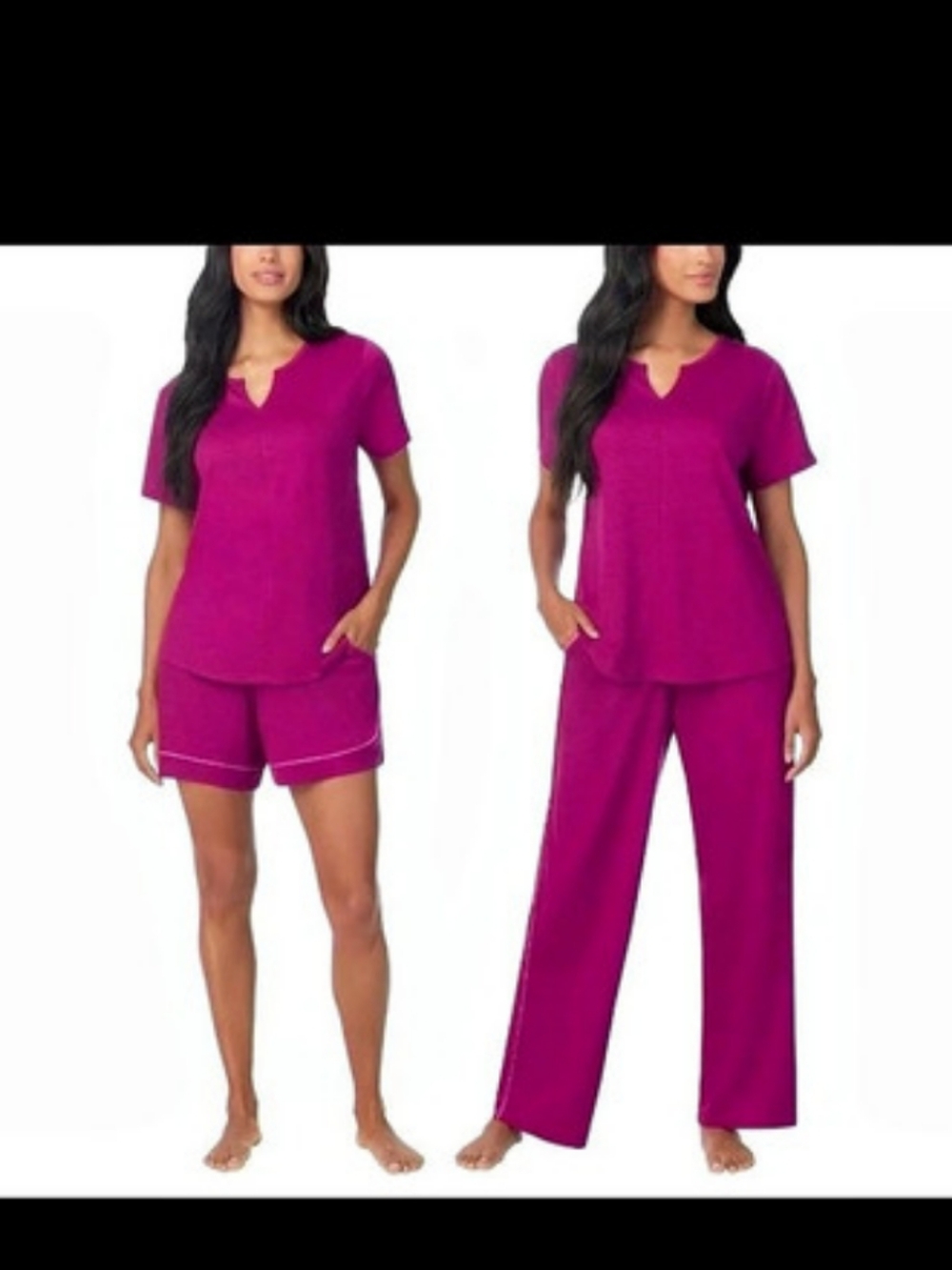 Midnight by Carole Hochman Pink Short Sleeve 3 Puece Lounge Set Nwt